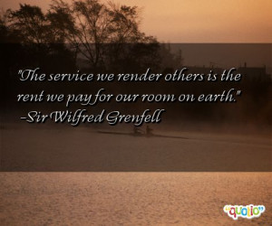 The service we render others is the