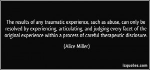 , such as abuse, can only be resolved by experiencing, articulating ...