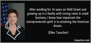 on Wall Street and growing up in a family with strong roots in small ...