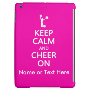 Keep Calm and Cheer On, Custom Cheerleader Pink iPad Air Covers