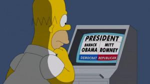 Homer Simpson casts his vote the good old American way. Picture: Fox ...