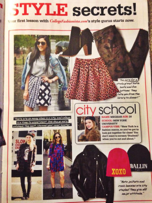 my article in the August issue of Seventeen magazine on NYU fashion ...