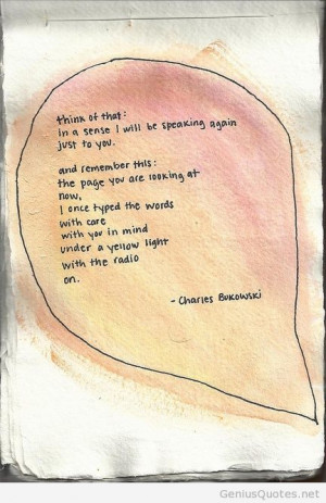 quote from Charles Bukowski