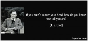 If you aren't in over your head, how do you know how tall you are? - T ...