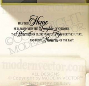 HOME BE BLESSED Quote Vinyl Wall Decal Inspirational Lettering Sticker