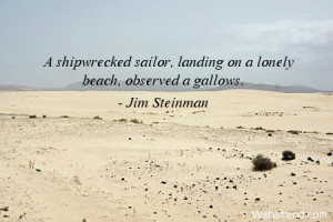 ... shipwrecked sailor, landing on a lonely beach, observed a gallows