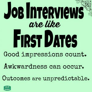Job Interviews Are Like First Dates - Free Printable Quote
