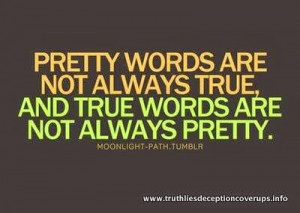 Her words were like tinfoil; they shone and they covered things up.