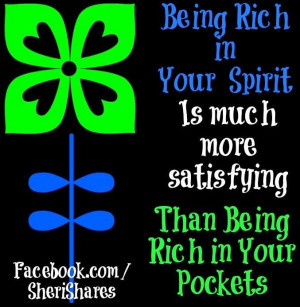 Being rich in spirit