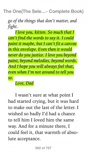 Thank you Kiera Cass for writing one of the best books I've ever read.