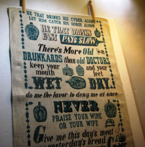 Vintage Tea Towel POOR RICHARDS Almanac by TallTimberAntiques, $16.50