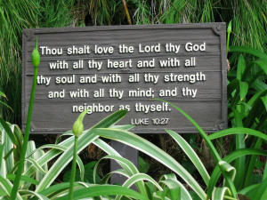 Bible quote from Luke 10:27 in Self-Realization Fellowship Lake Shrine ...