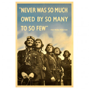 ... of Britain poster featuring RAF Pilots and a Winston Churchill Quote