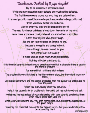 Maya Angelou one-liner quotes. Amazing inspiration and tribute to a ...