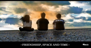 Happy Friendship Day Greetings Quote With Three Friends Space HD ...