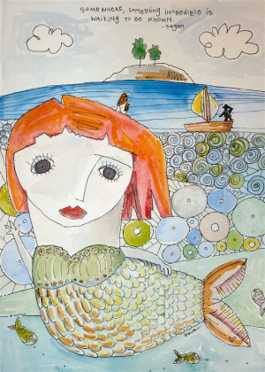 INSPIRING QUOTE ILLUSTRATION, mermaid, original painting, water color ...