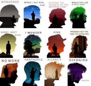 Fantastic Doctor Who art features the Doctor and his catchphrases.