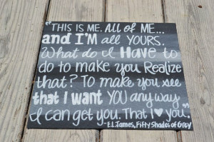 50 Shades of Grey Quote on 12x12 Canvas Panel. $20.00, via Etsy.