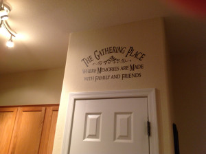 Family wall decal The Gathering Place vinyl lettering wall word Quotes