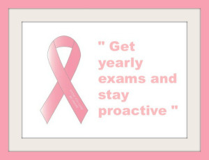ribbon pink cancer Quote Get yearly exams,Trendsurvivor