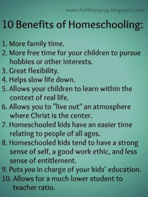 10 benefits of homeschooling