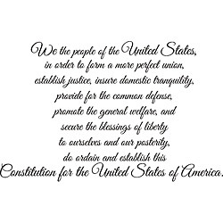 Preamble To The Constitution' Vinyl Art Quote