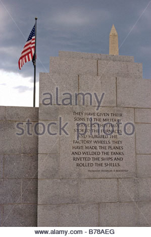 President Franklin D. Roosevelt quote on wall of National World War II ...