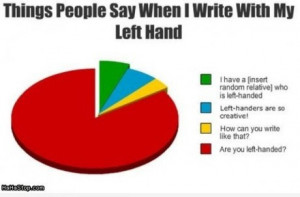 Things People Say When I Write With My Left Hand