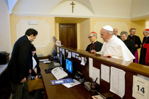 Checks in as cardinal, pays bill as Pope Francis