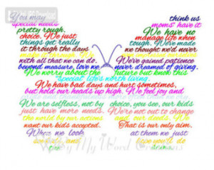 Special Needs Mom, Special Needs Mother Poem Word Art, Mother ...