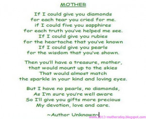 happy mother's day 2013 new poems