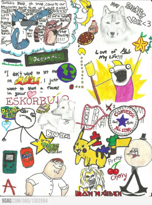 Collage drawing I made for my boyfriend by xpaintsplatterx