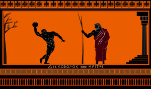 Greek Vase - Discus Thrower - 400 B.C. by hellenicwarrior