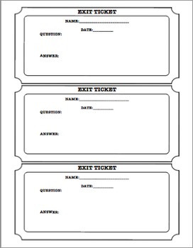 Exit Ticket Outline