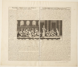 Mannen Schaken Roken Koffiedrinkende Vrouwen Met Een Slavin