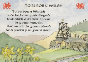 ... ⁄ Welsh Postcards ⁄ Welsh Tradition Postcard - To Be Born Welsh