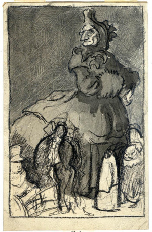 Mervyn Peake Mrs Pardiggle & Brood Bleak House