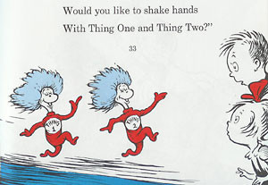 one and thing two from the cat in the hat