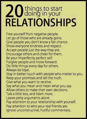 20 Things to Start Doing in Your Relationships