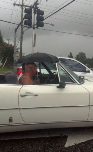 Plan Ahead Driving The Convertible In The Rain - Best funny, pics ...