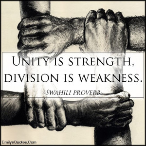 Unity is strength, division is weakness