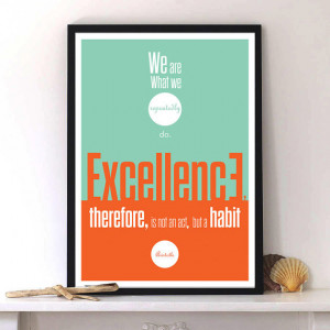 Aristotle quote modern typography print poster