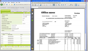 Sample screenshot of the Web page details screen with invoice image
