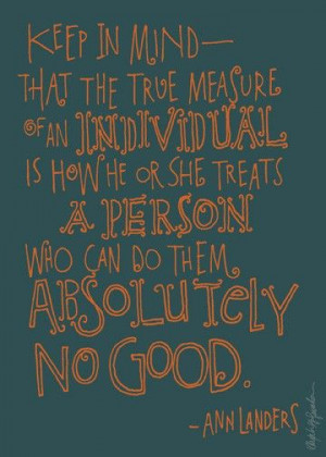 The true measure of an individual