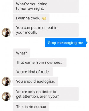 finance guy got rejected on Tinder and went full douchebag.