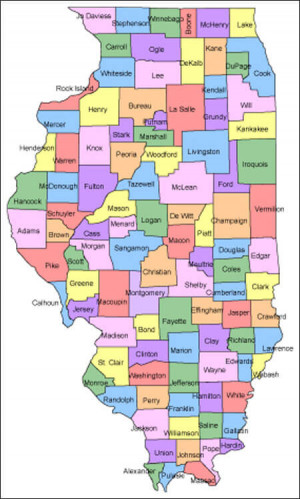 Country Map State Illinois