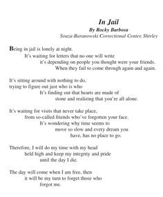 love poems for him in jail | In Jail – A Prisoner’s Poem More