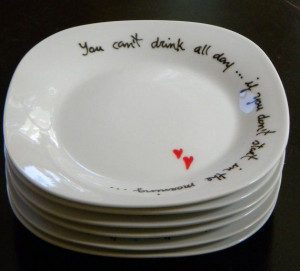 Funny Quotes Appetizer Plates Set of 6 by anehandmade on Etsy