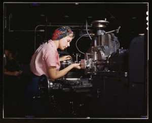 woman working as a shop technician at the Douglas Aircraft Company ...