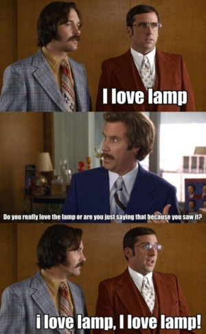 Steve Carell Loves Lamp Twice In Anchorman The Legend Of Ron Burgundy